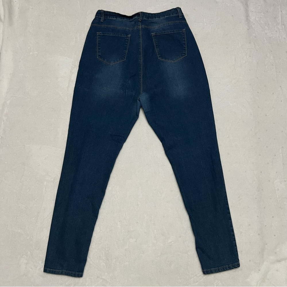 Fashion Nova 3X Stretch High Rise Skinny Jeggings Dark Wash Denim - Picture 5 of 9